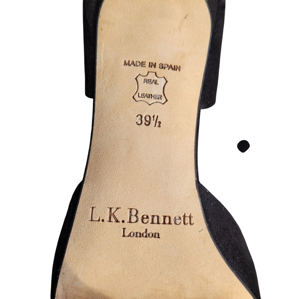 L.K. Bennett Black Suede White Leather D'Orsay‎ Heels Pumps 39 9.5 Colorblock - Picture 4 of 8